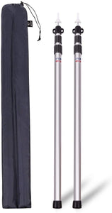 Aluminum Tarp Poles Heavy Duty and Adjustable, Set of 2